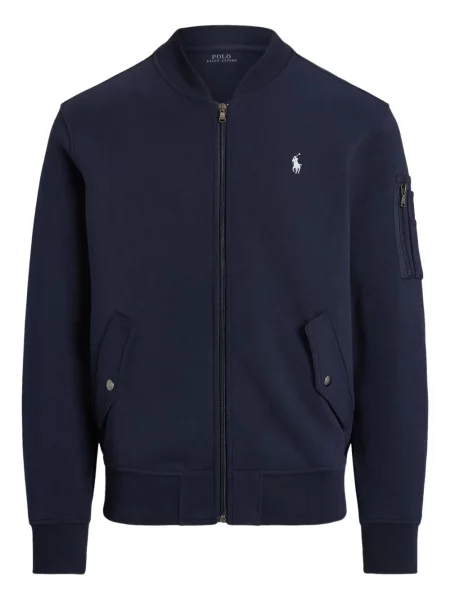 Iš natūralios odos trumpas dryžuotos polo marškinėliai Polo Ralph Lauren pilka