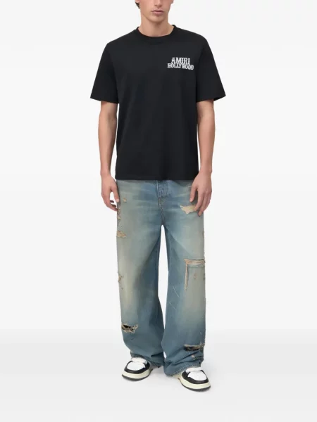 Tricou Amiri cu imagine negru