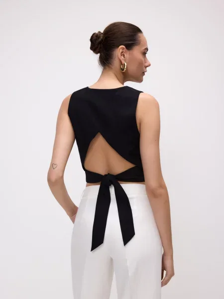 Reserved Костюмна жилетка з зав'язками чорний