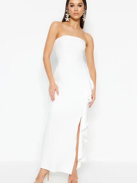 Rochie de seară Trendyol alb