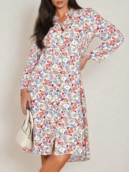 Rochie midi Resti până la genunchi de costum alb