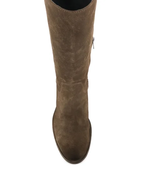 Botine Officine Creative din piele de căprioară maro