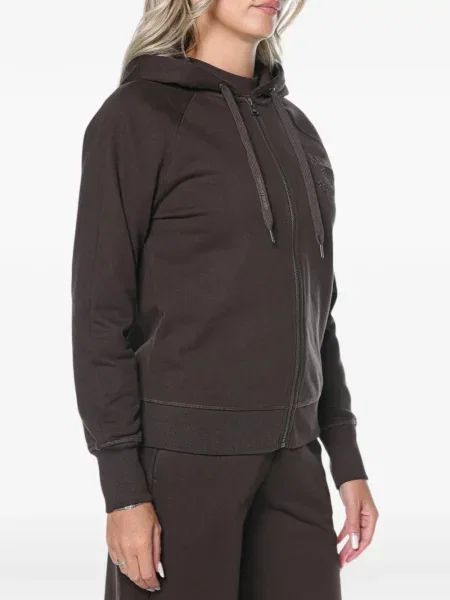 Hanorac cu glugă Armani Exchange cu broderie maro