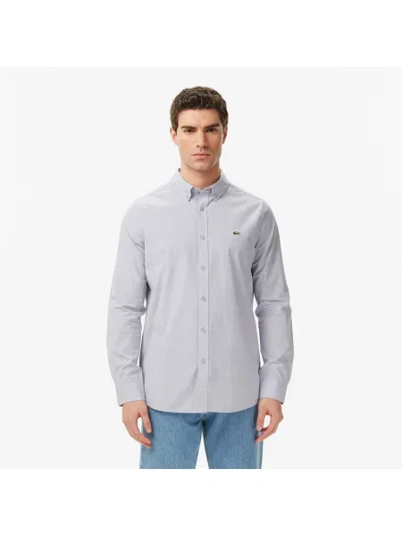Lacoste Koszula Slim Fit szara