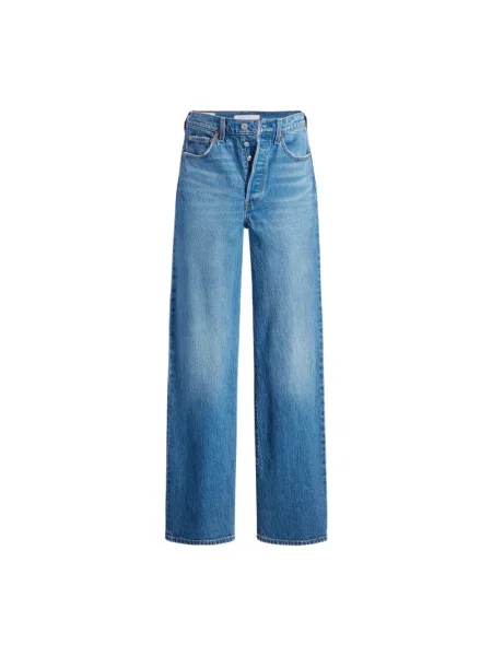 Levi's jeansy RIBCAGE FULL LENGTH high waist niebieskie
