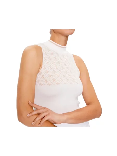 Bezrękawnik z półgolfem Guess biała