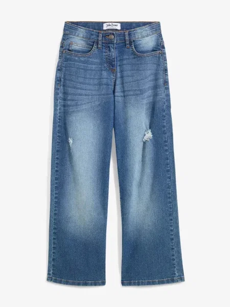 Dżinsy wide leg mid waist niebieskie