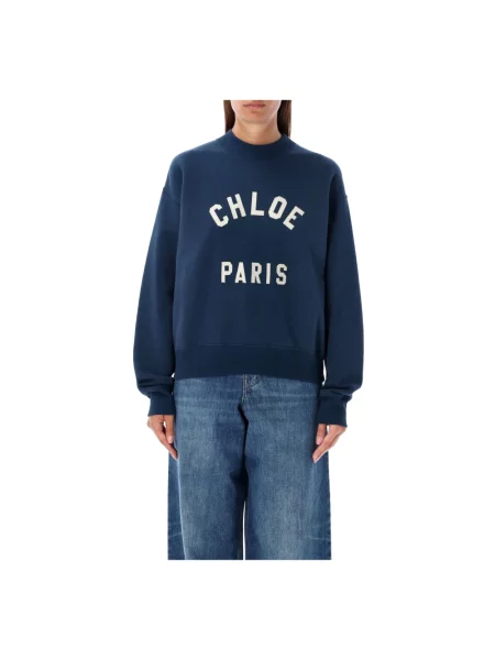 Sweter Chloe z okrągłym dekoltem niebieski