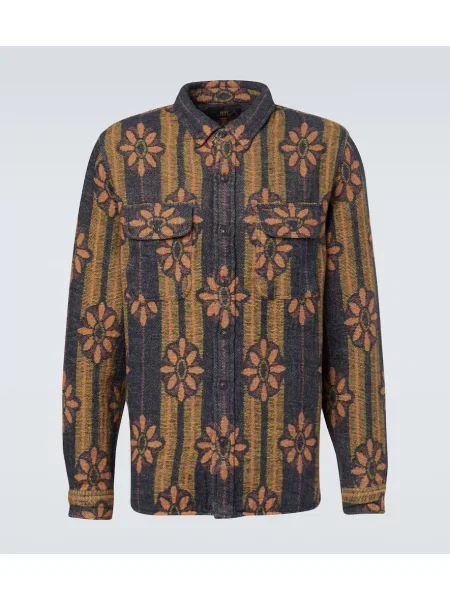 Srajca Rrl s črtami iz žakarda zelena