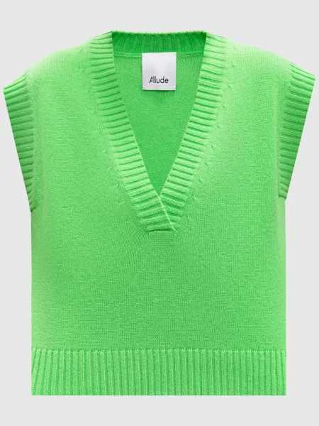 Жилет з вовни та кашеміру Allude зелений