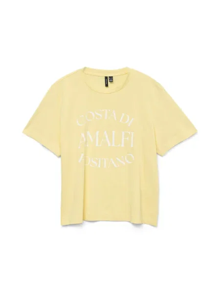 Vero Moda Tricou Sonna Galben alb
