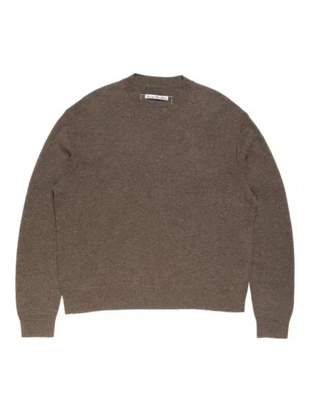 Pulover Acne Studios cu decolteu rotund maro