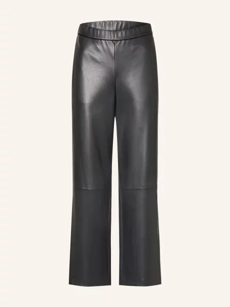 Mm By Max Mara Kalhoty Lode V Koženém Vzhledu černá