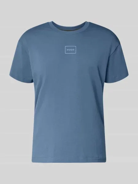 T-shirt o kroju regular fit z mieszanki bawełny model ‘LAZE T-SHIRT’ Hugo niebieska