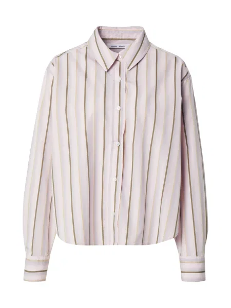 Samsøe Samsøe Blúzka / olivová / svetlofialová kaki