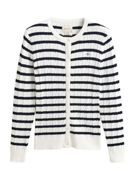 GANT Geacă tricotată negru alb