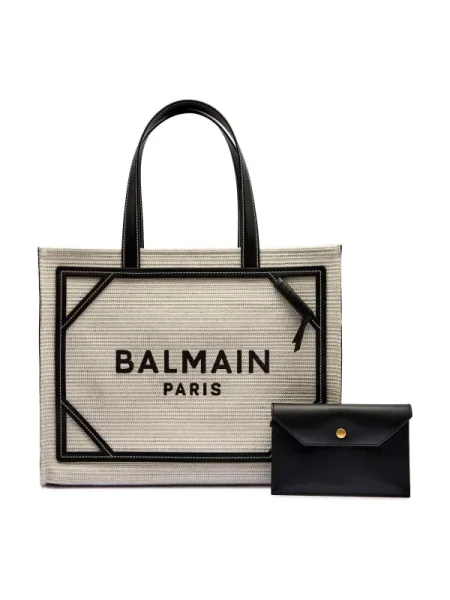 Balmain Geantă shopper + borsetă B-ARMY cu adaos de piele