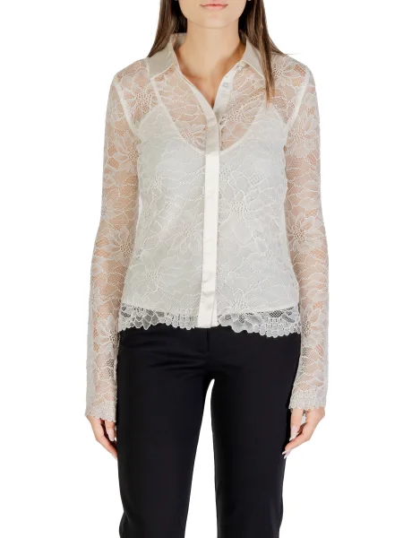 Bluzka 2 w 1 o kroju regular fit Guess beżowa