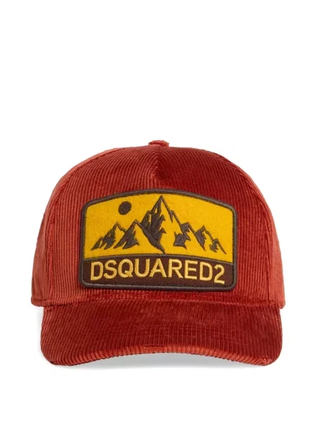 Șapcă Dsquared2 de catifea cord cu autograf maro