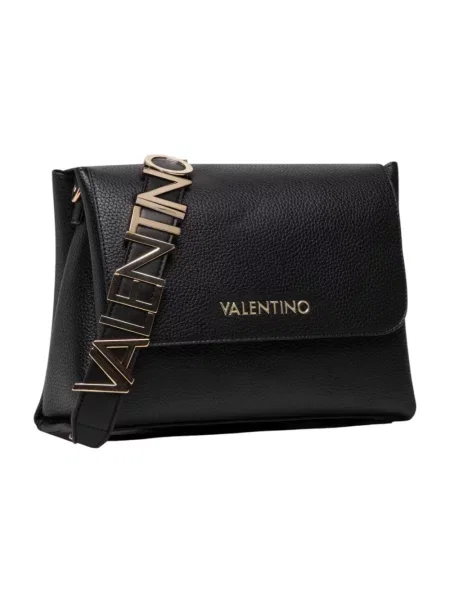 Lniana torebka Valentino czarna