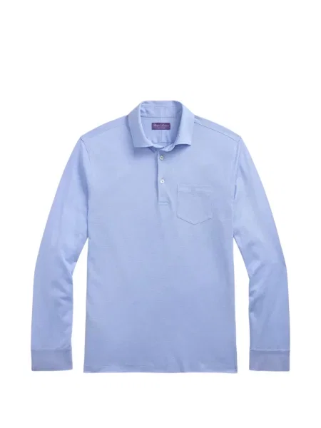 Lung tricou polo Ralph Lauren Purple Label albastru