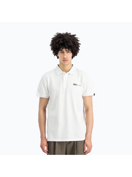 Tričko Alpha Industries Basic Polo Small Logo white bílé