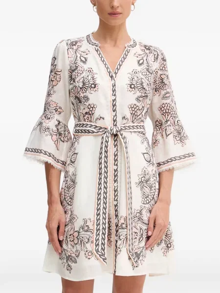 Rochie mini Hale Bob cu model floral cu imagine alb