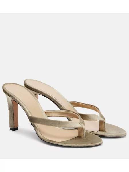 Chiloți tanga The Row de catifea bej