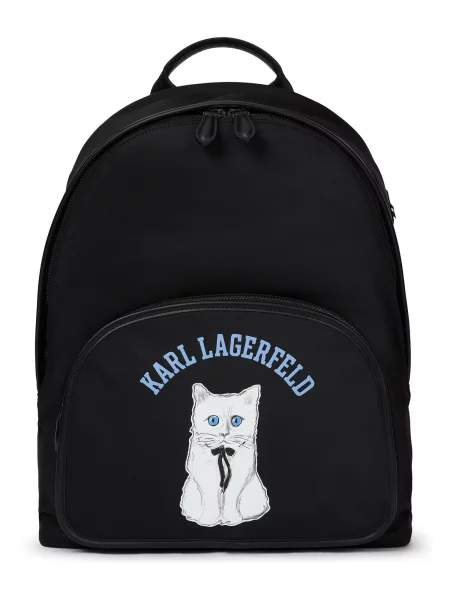 Karl Lagerfeld Rucsac Ikon Choupette albastru deschis alb negru