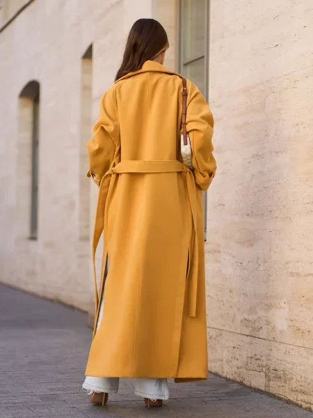 Вовняне Пальто ISSA Plus гірчичний