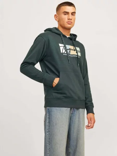 Худі JACK & JONES поліестер/бавовна зелений