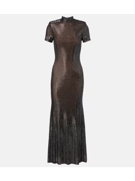 Rochie midi Self-portrait până la genunchi de costum argintiu