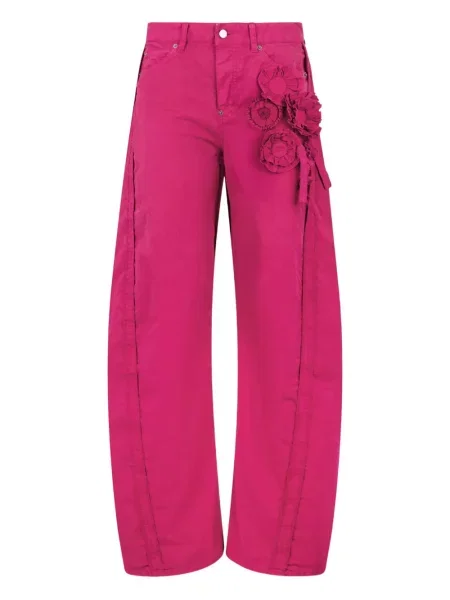 Pantaloni Dsquared2 cu model floral cu aplicații roz