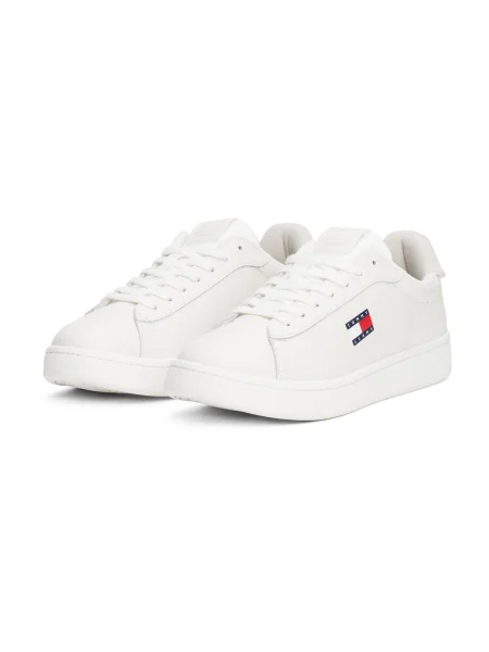 Teniși Tommy Jeans din piele alb