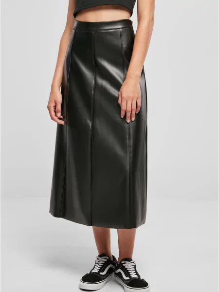 Fustă din piele Urban Classics negru