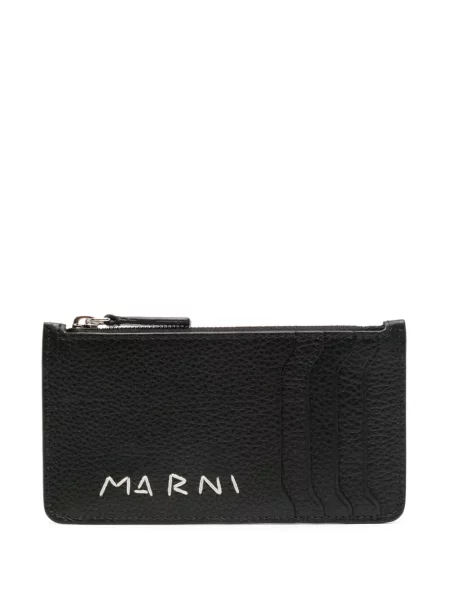 Portofel Marni cu broderie negru