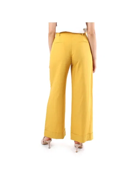 Pantaloni Crochè galben