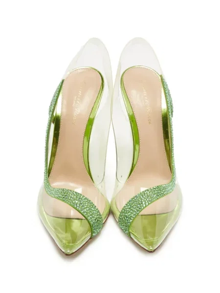 Pantofi cu toc Gianvito Rossi slingback verde