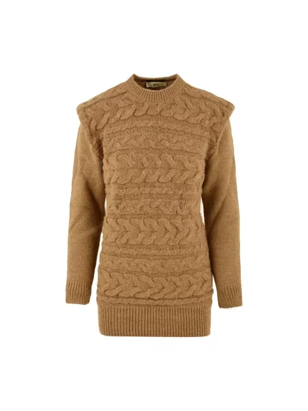 Sweter Akep wełniany brązowy