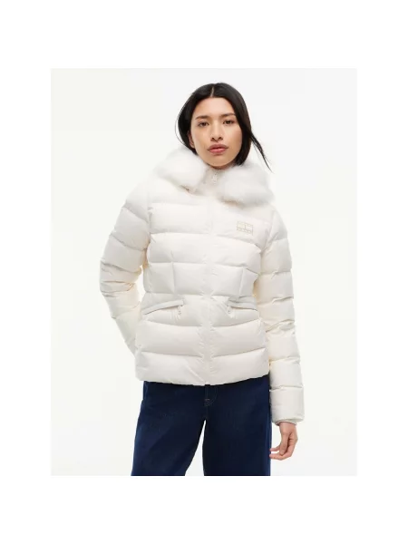 Tommy Jeans Geacă de iarnă alb