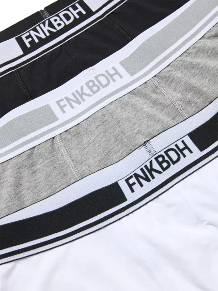 Funky Buddha Boxeri gri / negru alb