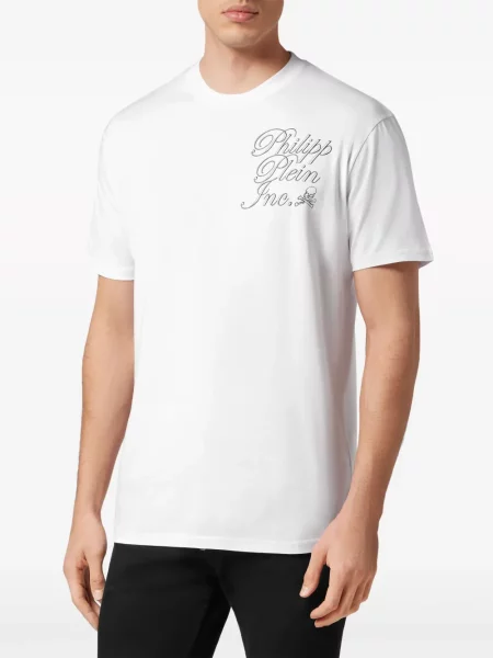 Raštuotas marškinėliai Philipp Plein balta
