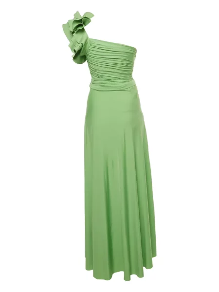 Rochie maxi Maygel Coronel cu un umăr gol de costum verde