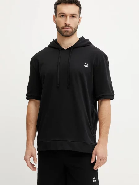 Суичър с качулка Hugo Boss черно