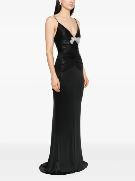 Rochie maxi Nissa cu funde de costum negru