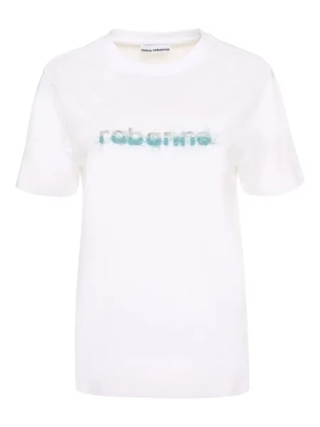 Koszulka Rabanne z okrągłym dekoltem biała