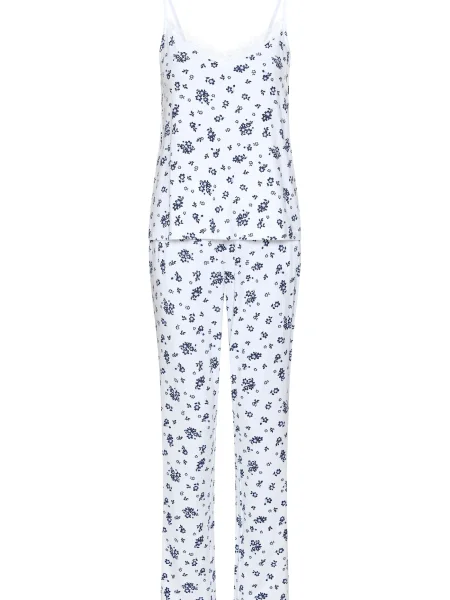 LASCANA Pijama albastru marin alb