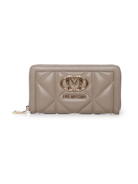 Love Moschino portfel z imitacji skóry brązowy