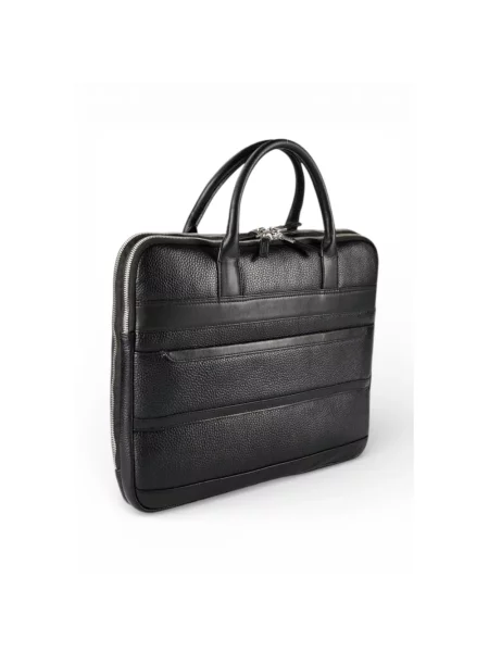 Torba na laptopa Guess skórzana czarna