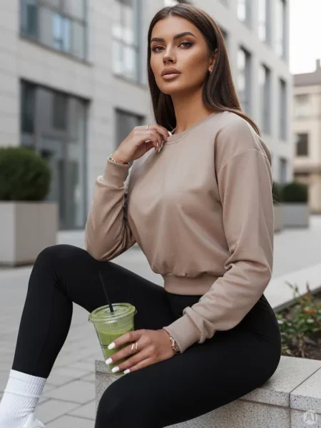 Bluza klasyczna CASUALVIBE jasnobrązowa Dstreet